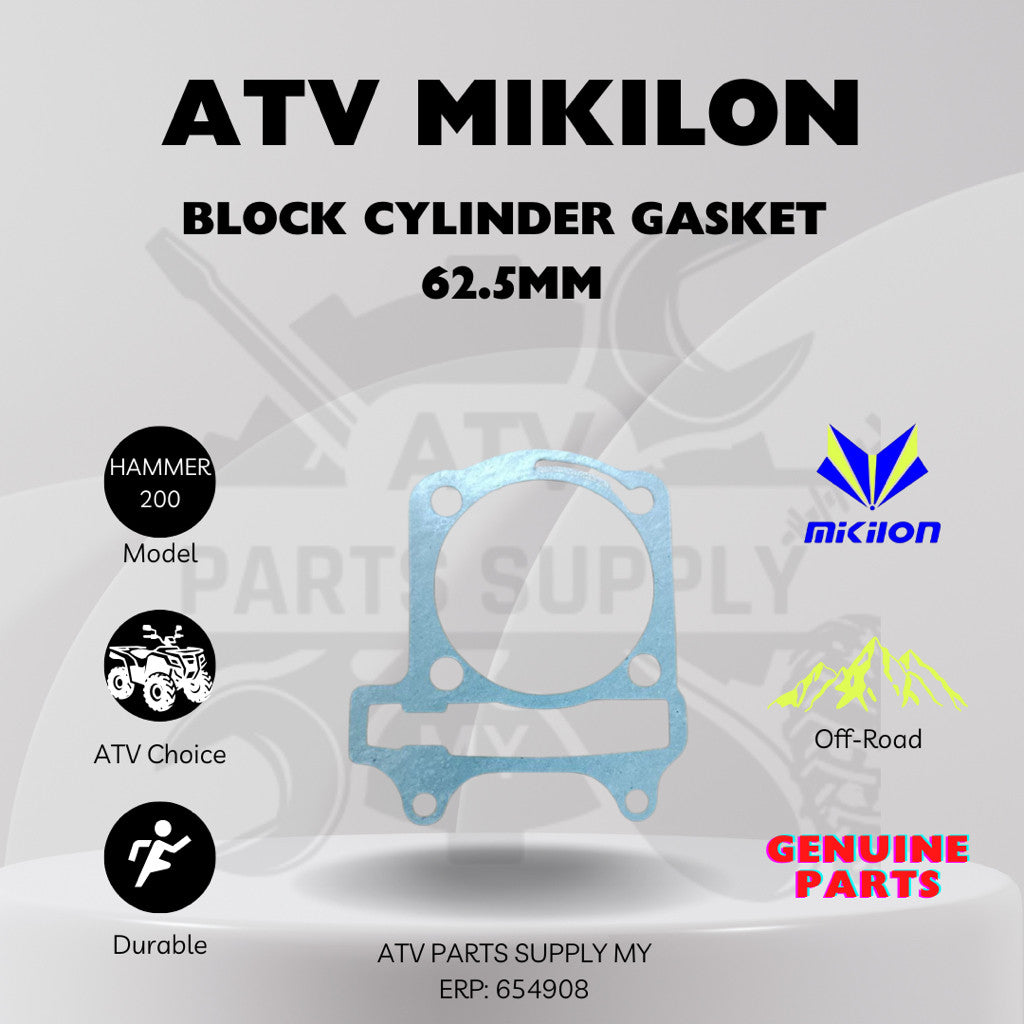 ATV Mikilon Hammer 200 | Block Cylinder Gasket for 62.5mm | Block Gasket | Gasket Besi