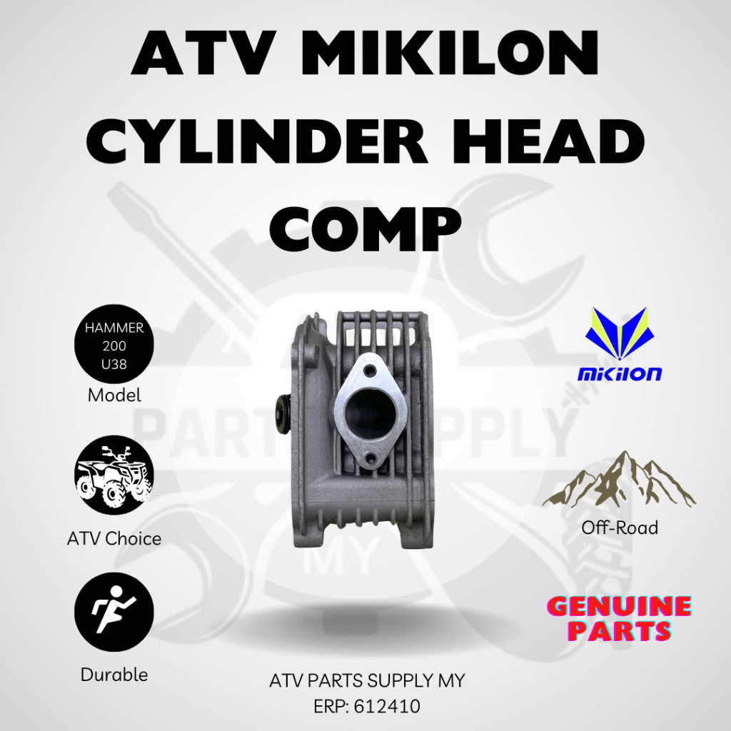 ATV Cylinder Head Comp for Mikilon Hammer 200 | U38 | Original Mikilon Part | Ready Stock | Head Cylinder
