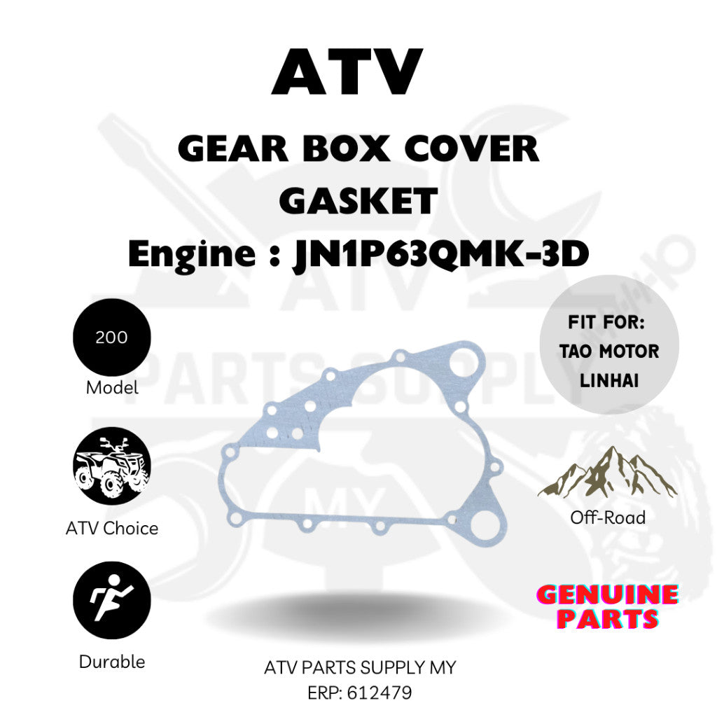 ATV Linhai M150 | Tao Motor 200 | Gear Box Cover with Gasket | Engine Transmission Case Cover Assy | Original Parts