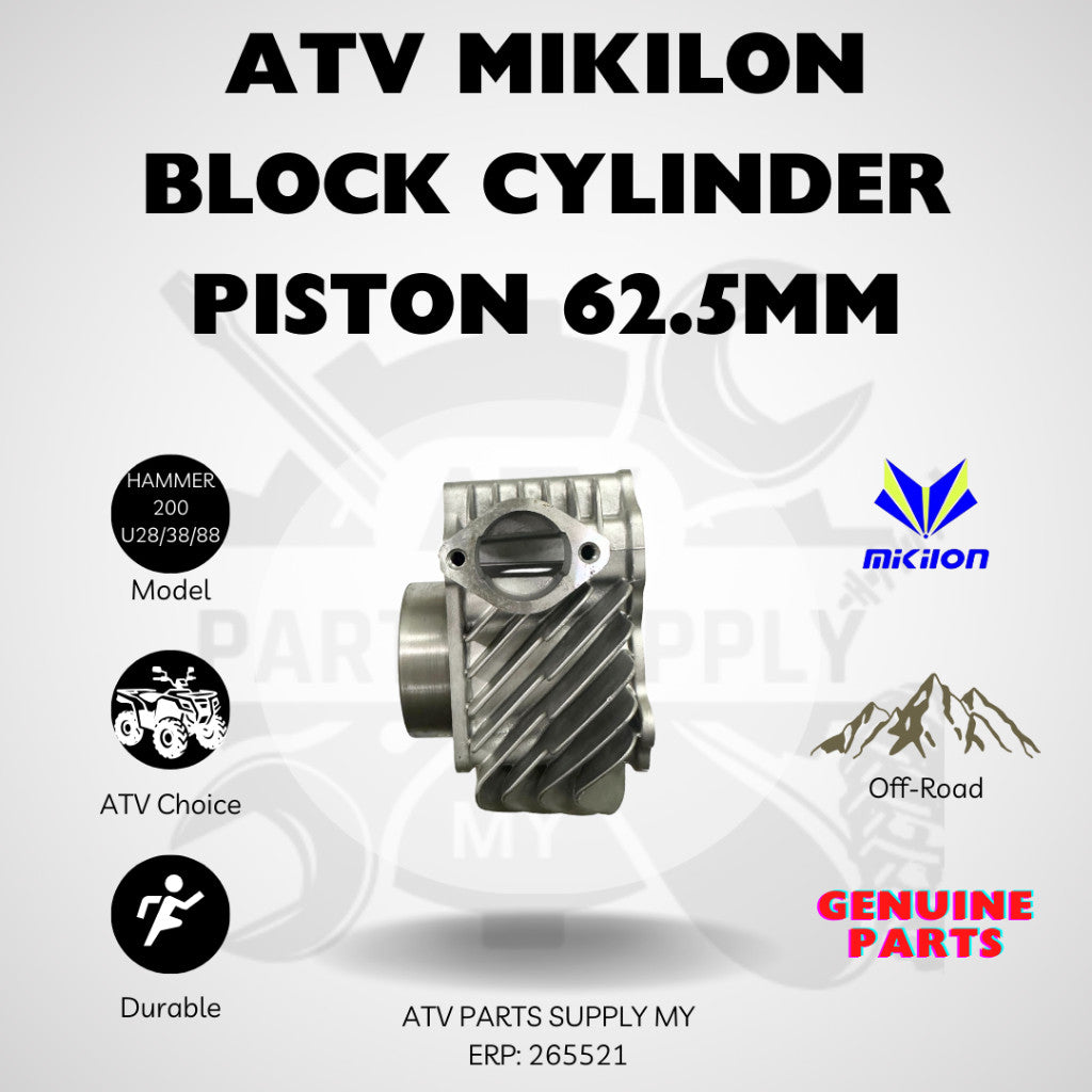ATV Block Cylinder Piston 62.5mm for Mikilon Hammer 200 | U28 | U38 | Original Parts | Ready Stock