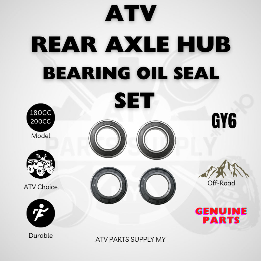 ATV GY6 200 | Rear Axle Hub | Bearing Oil Seal Set | 180CC | 4 Pieces | Oil Seal | Bearing