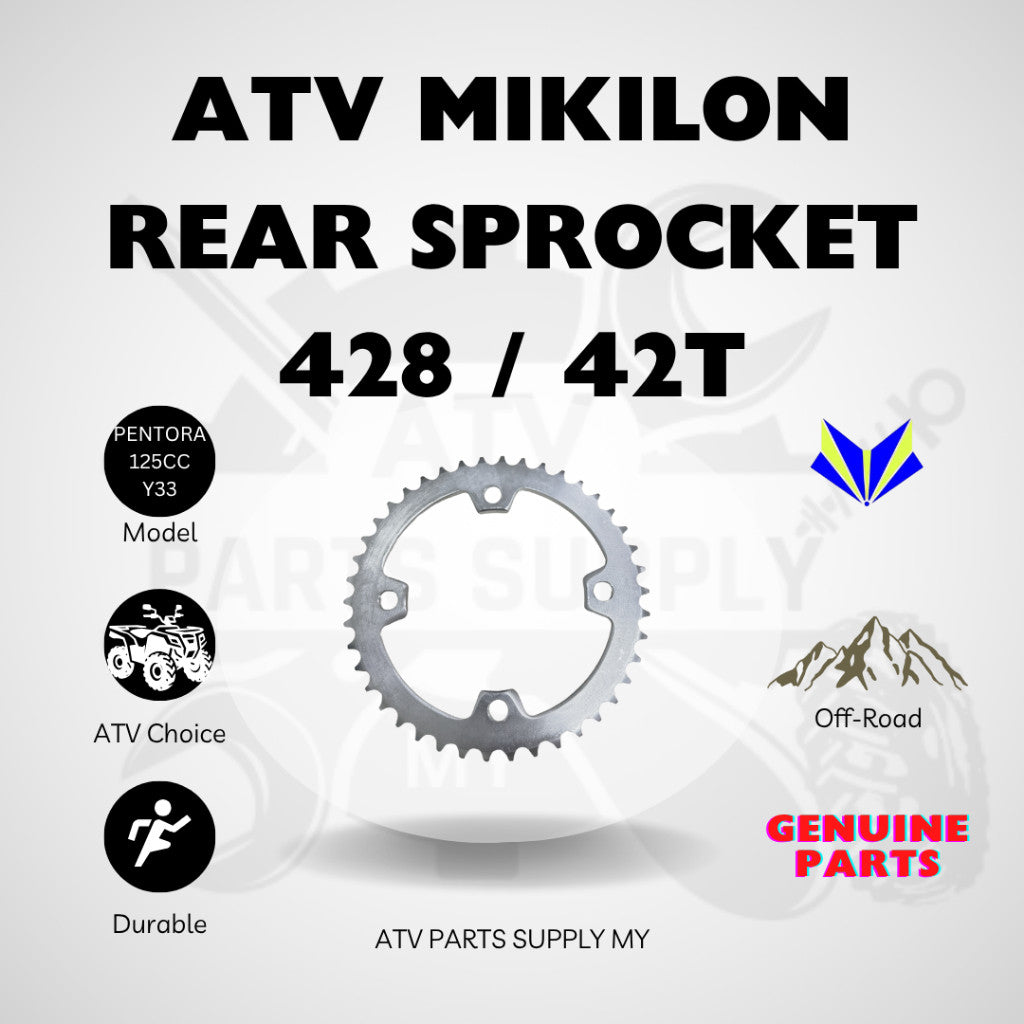 ATV Mikilon Pentora 125CC | Y33 | Rear Sprocket | 428 / 42T | Original Mikilon Parts