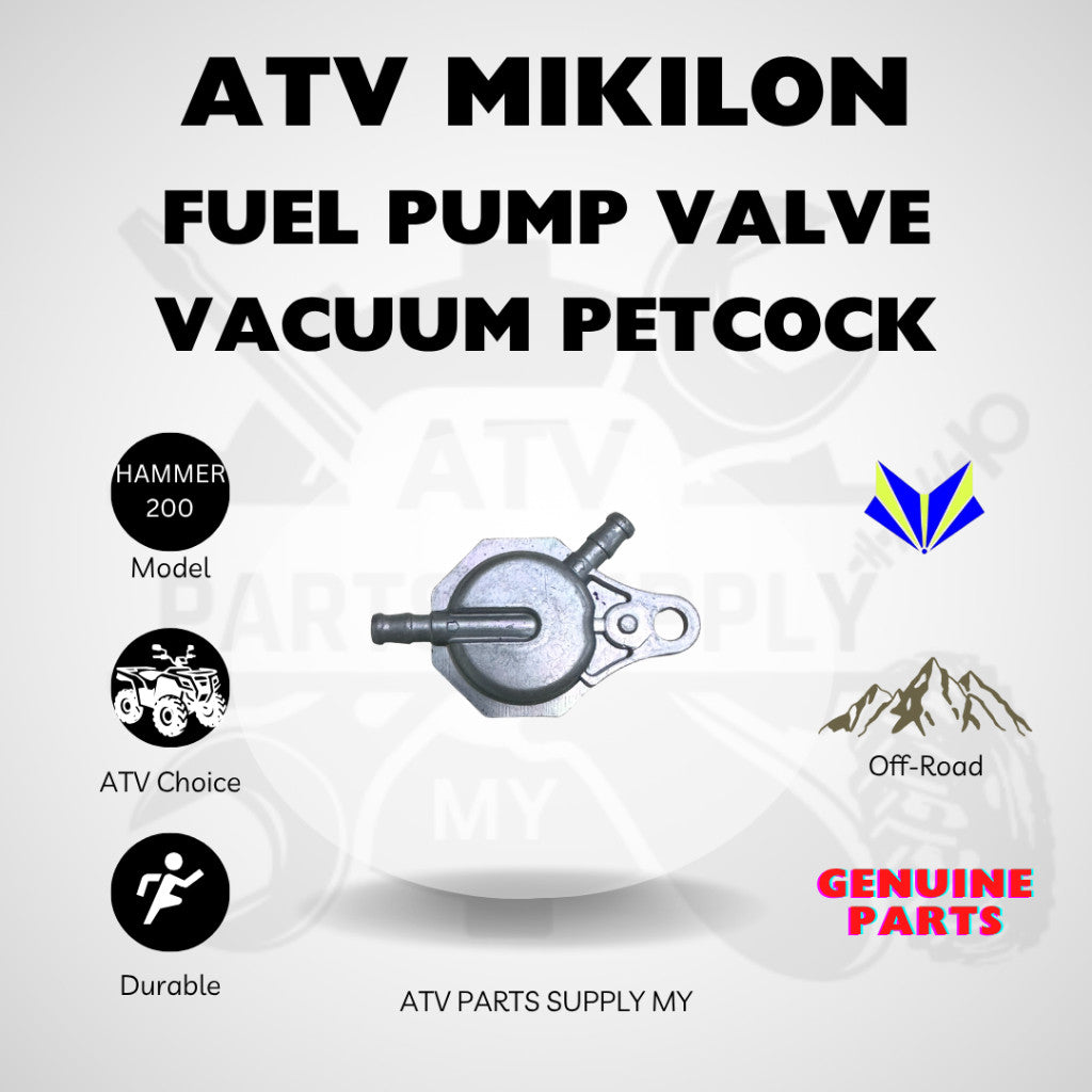 ATV Mikilon Hammer 200 | Original Fuel Pump Valve Vacuum Petcock | 3 Hole Fuel Valve | Original Mikilon Parts