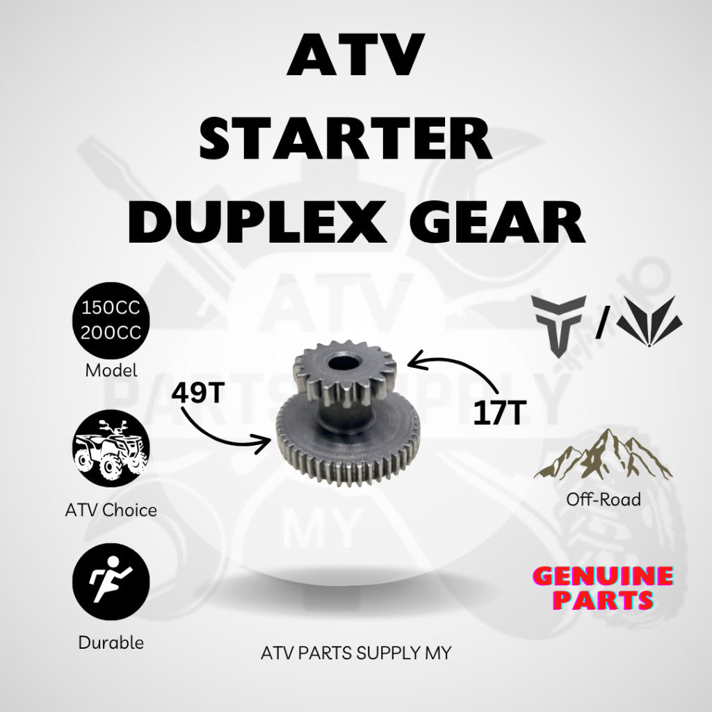 ATV Mikilon | Tao Motor | GY6 | Ingranaggio Duplex di Avviamento | Ingranaggio di Avviamento | 17T & 49T