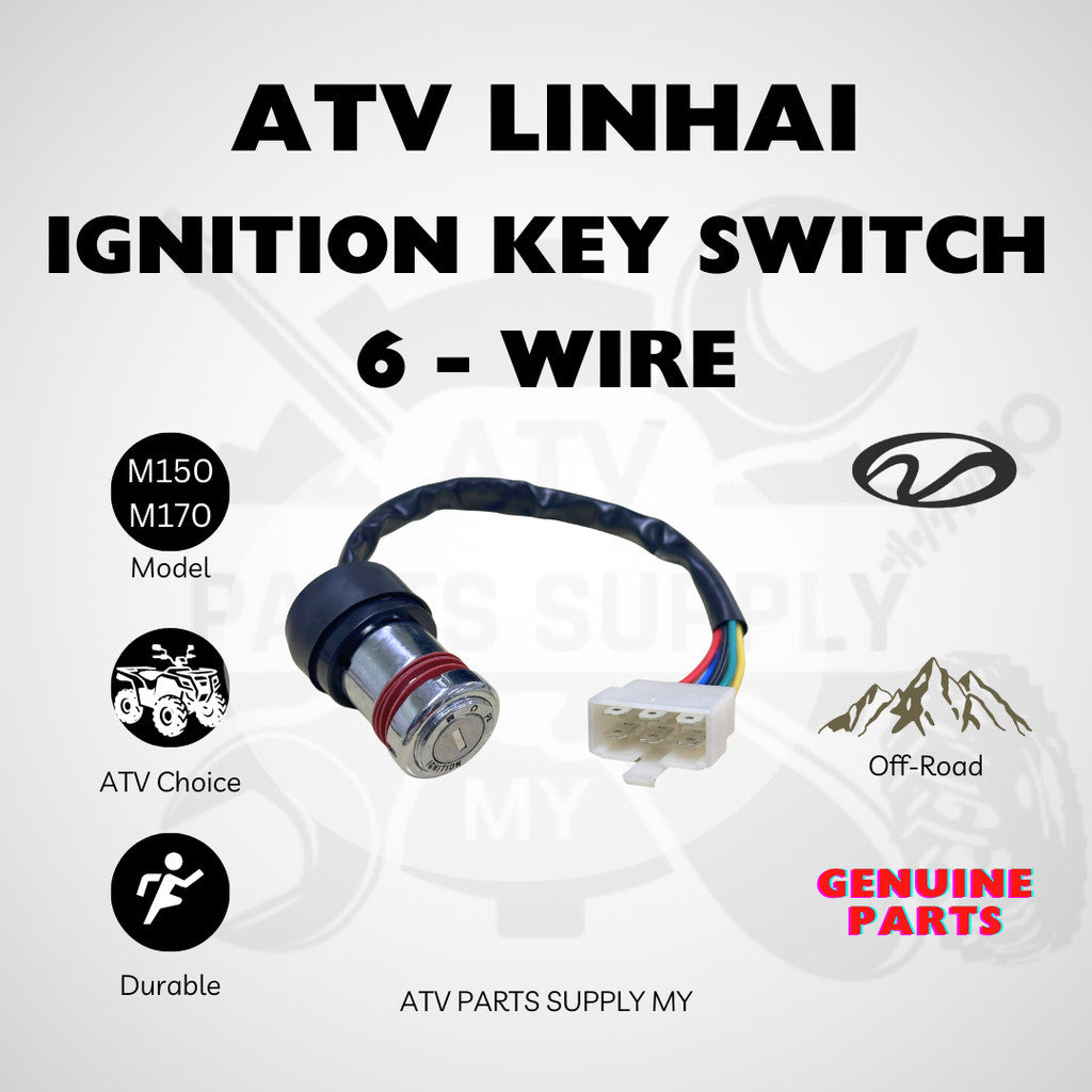 ATV Linhai M150 | 6 Wire Ignition Key Switch | M170 | Original Linhai Parts