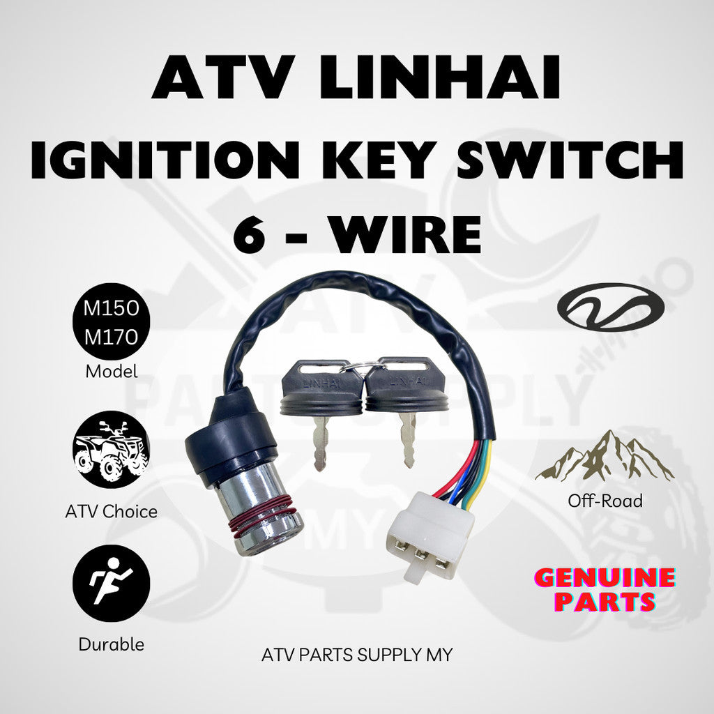 ATV Linhai M150 | 6 Wire Ignition Key Switch | M170 | Original Linhai Parts