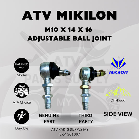ATV Ball Joint | Tie Rod End for Mikilon Hammer 200 | U28 | U38 | U68 | M10X14MMx16MM | Original Parts