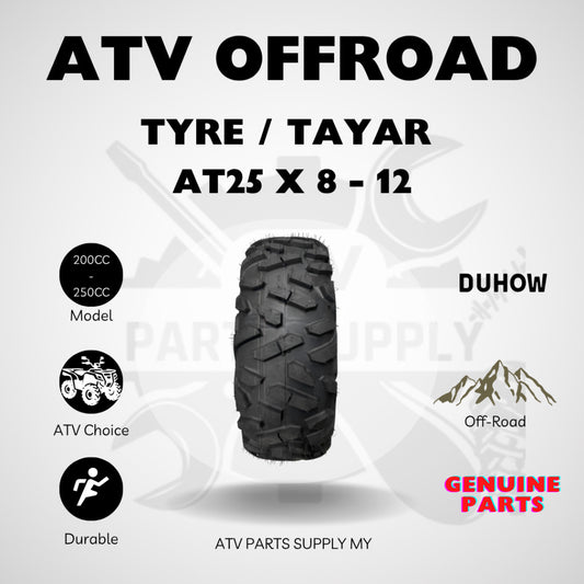 ATV & UTV 12 INCH TYRE / TAYAR for 250CC | Size AT25 x10 -12 & AT25 x8 -12 Ready Stock 📌