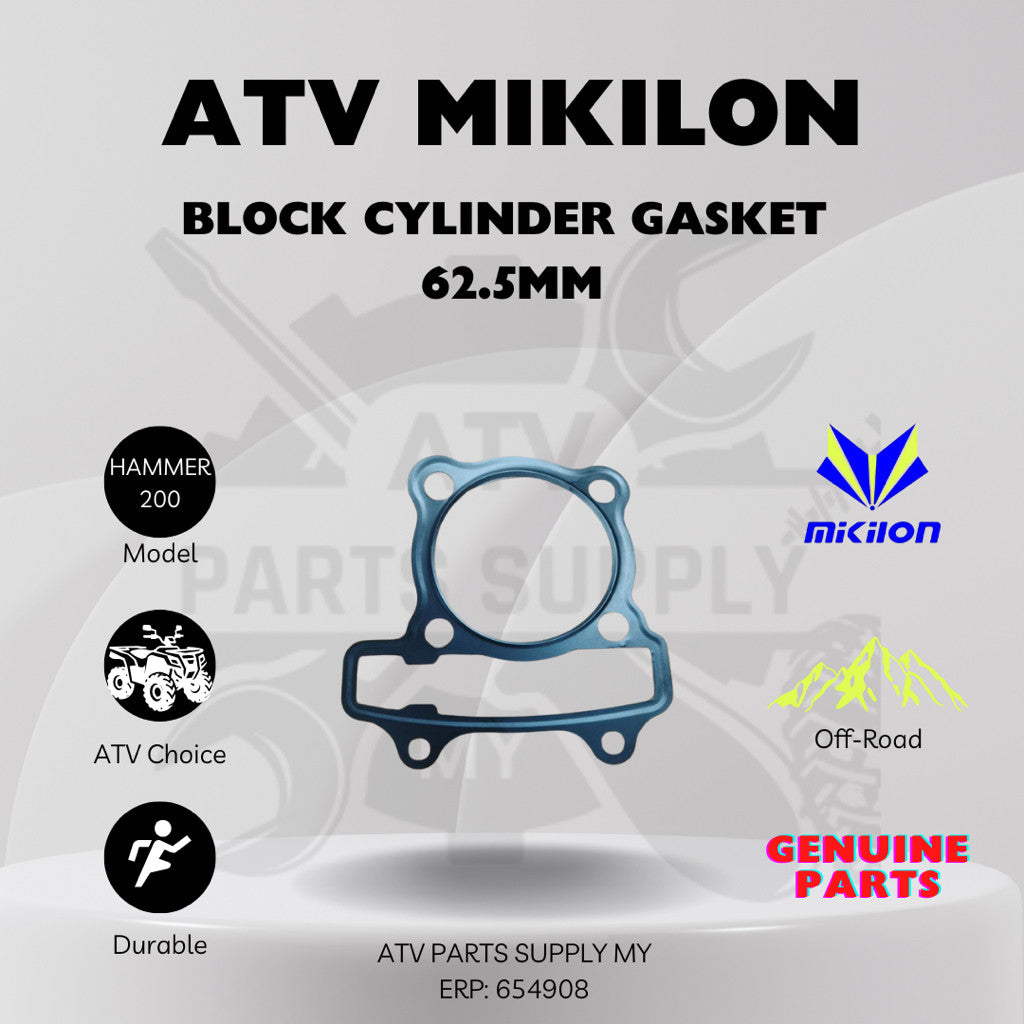 ATV Mikilon Hammer 200 | Block Cylinder Gasket for 62.5mm | Block Gasket | Gasket Besi