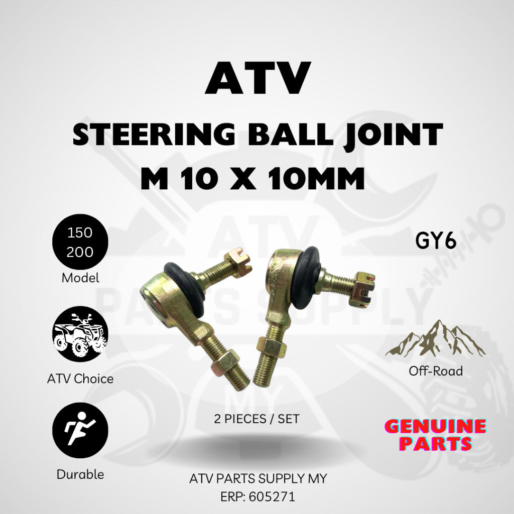 ATV M10 Steering Ball joint | 1 Pair | Tie Rod Head | M10x10mm | 200CC | High Quality