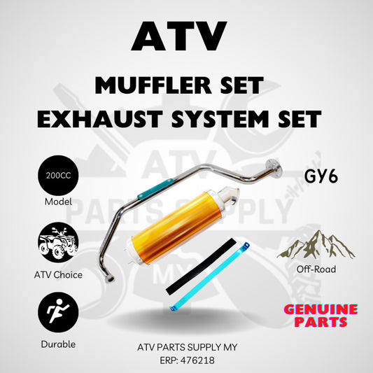 ATV GY6 Big Bull 200cc | Muffler Full Set | Exhaust System | Silencer | Original ATV Parts