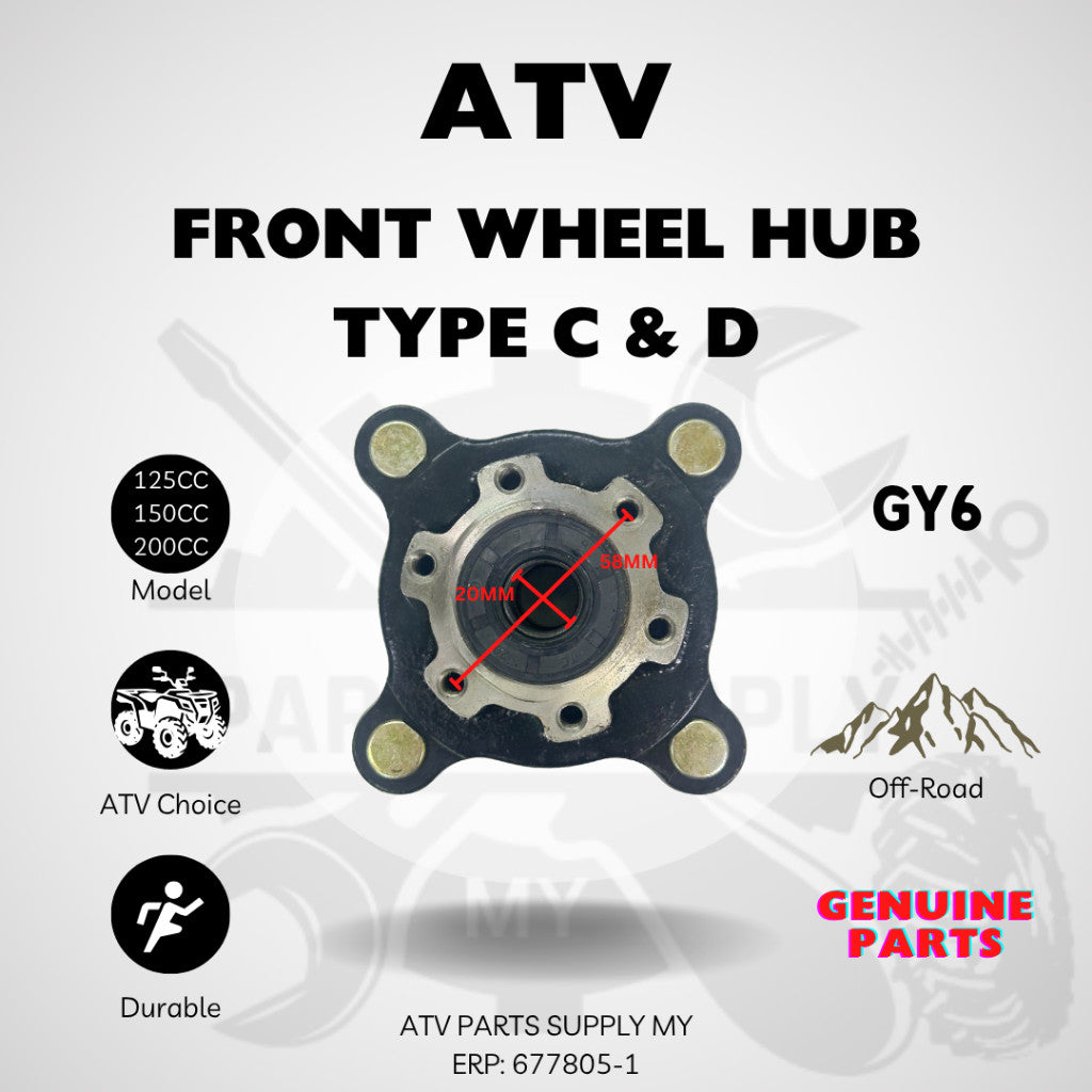 ATV Steering Knuckle Spindle | Front Wheel Hub for GY6 | Big Bull | Small Bull | 200CC | 150CC | 125CC | Ready Stock