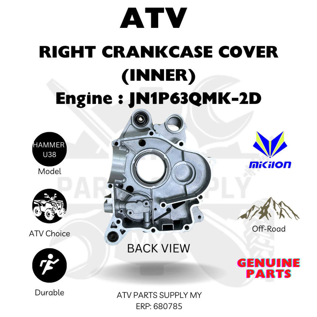 Coperchio carter destro (interno) ATV per motore Mikilon Hammer 200 U38 modello 1p61qmk, 1p63qmk coperchio motore COMP