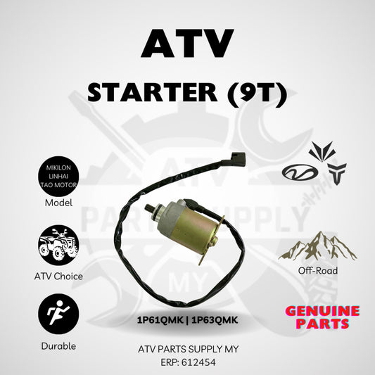 ชุดสตาร์ท ATV ของแท้พร้อมสายเคเบิล (9T) สำหรับ Mikilon Hammer 200 | Linhai M150 | M170 | Tao Motor 200