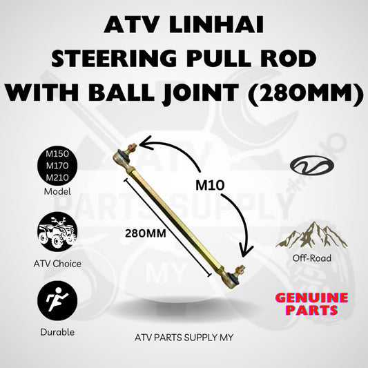 ATV Linhai M150 Steering Pull Rod with Taper Ball Joint | 280MM | Ready Stock