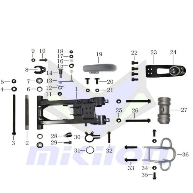 ATV Mikilon Hammer | U38 | สลักเกลียวหน้าแปลนโช้คหลัง | M14x275มม. | สินค้าพร้อมส่ง