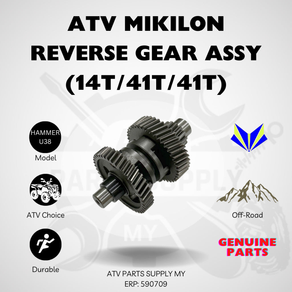 ATV Mikilon Hammer U38 | Albero retromarcia | Albero di uscita | Ingranaggio retromarcia | Albero di trasmissione | Tamburo | Forcella del cambio | Scatola del cambio