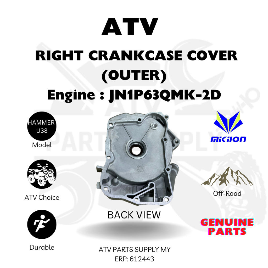 ATV Right Crankcase Cover (Outer) for Mikilon Hammer 200 U38 Engine Model 1p61qmk,1p63qmk engine Cover COMP