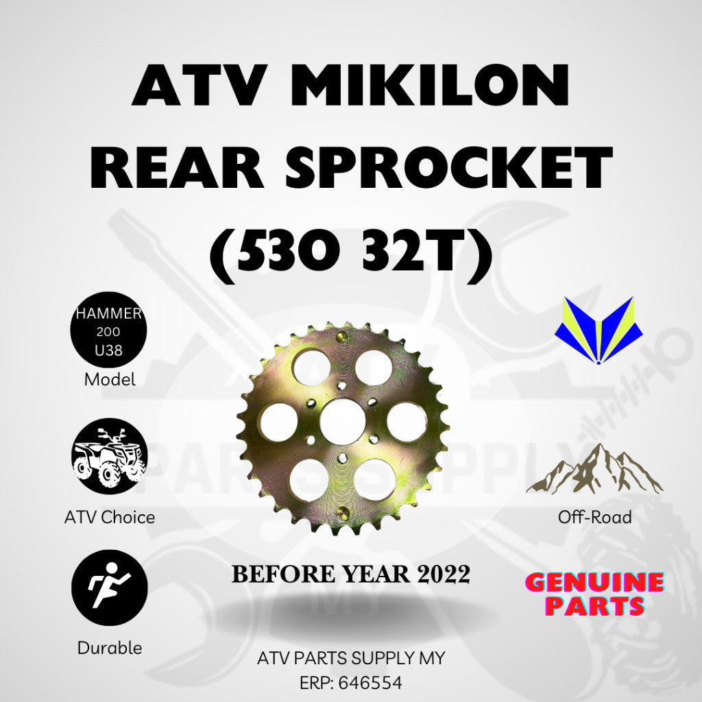 ATV Mikilon Hammer 200 U38 | Pignone Anteriore, Pignone Posteriore, Portapignone, Catena | Pronto Magazzino 📌Ricambi Originali📌