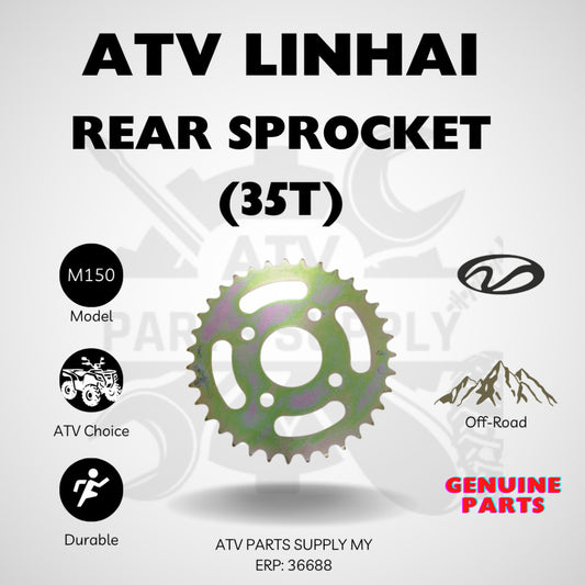 ATV Linhai M150 Rear Sprocket 35T Original Linhai (Part Code: 36688)