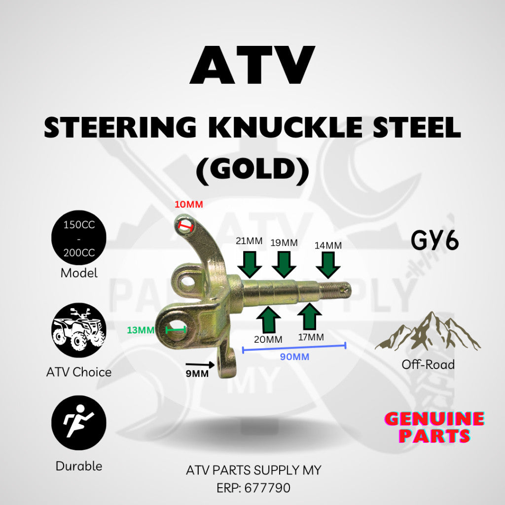 ATV พวงมาลัย knuckle เหล็ก 90 มม. | ดุมล้อหน้าสำหรับ Big Bull / GY6 / 150cc / 200cc | Knuckles | สินค้าพร้อมส่ง 📌