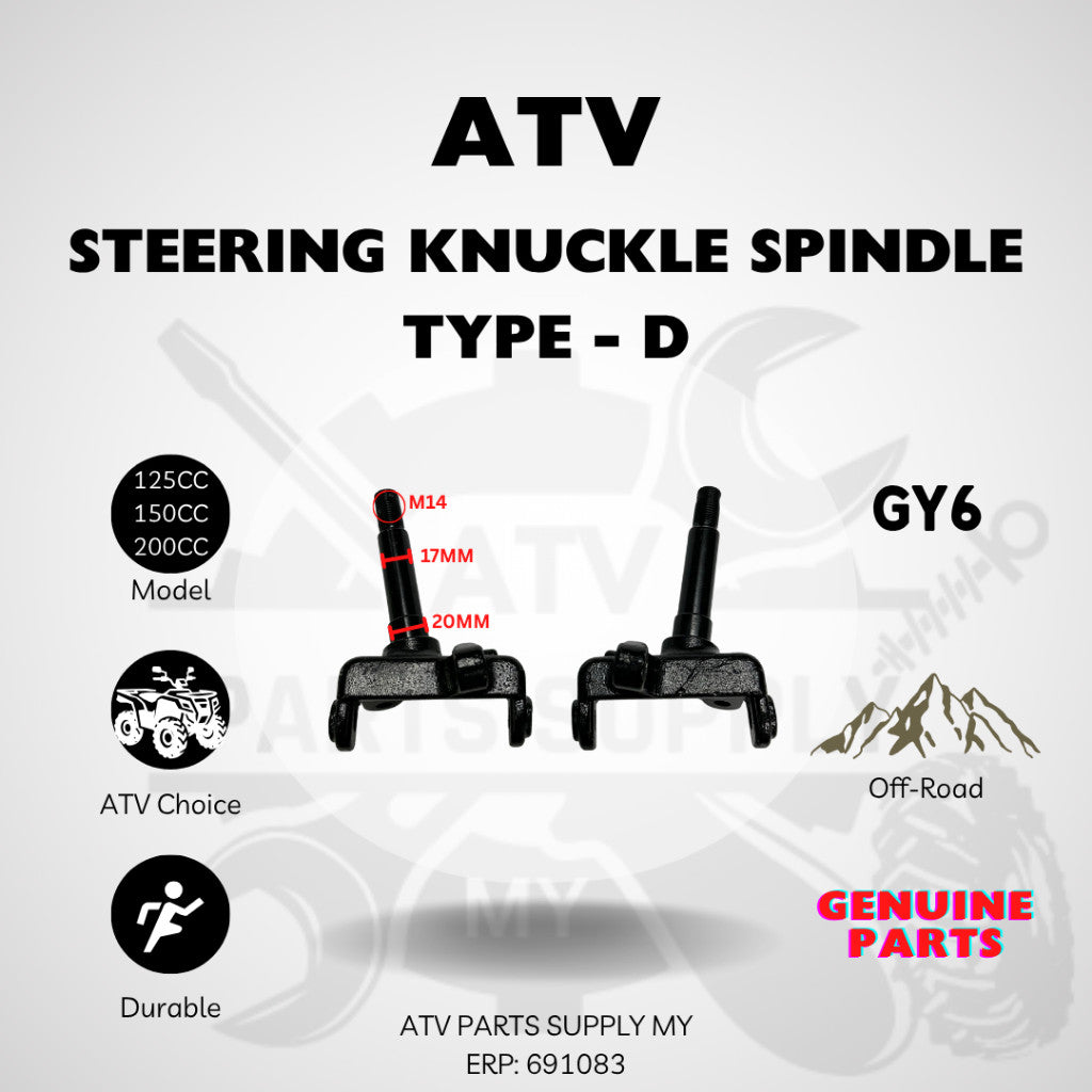 ATV Steering Knuckle Spindle | Front Wheel Hub for GY6 | Big Bull | Small Bull | 200CC | 150CC | 125CC | Ready Stock