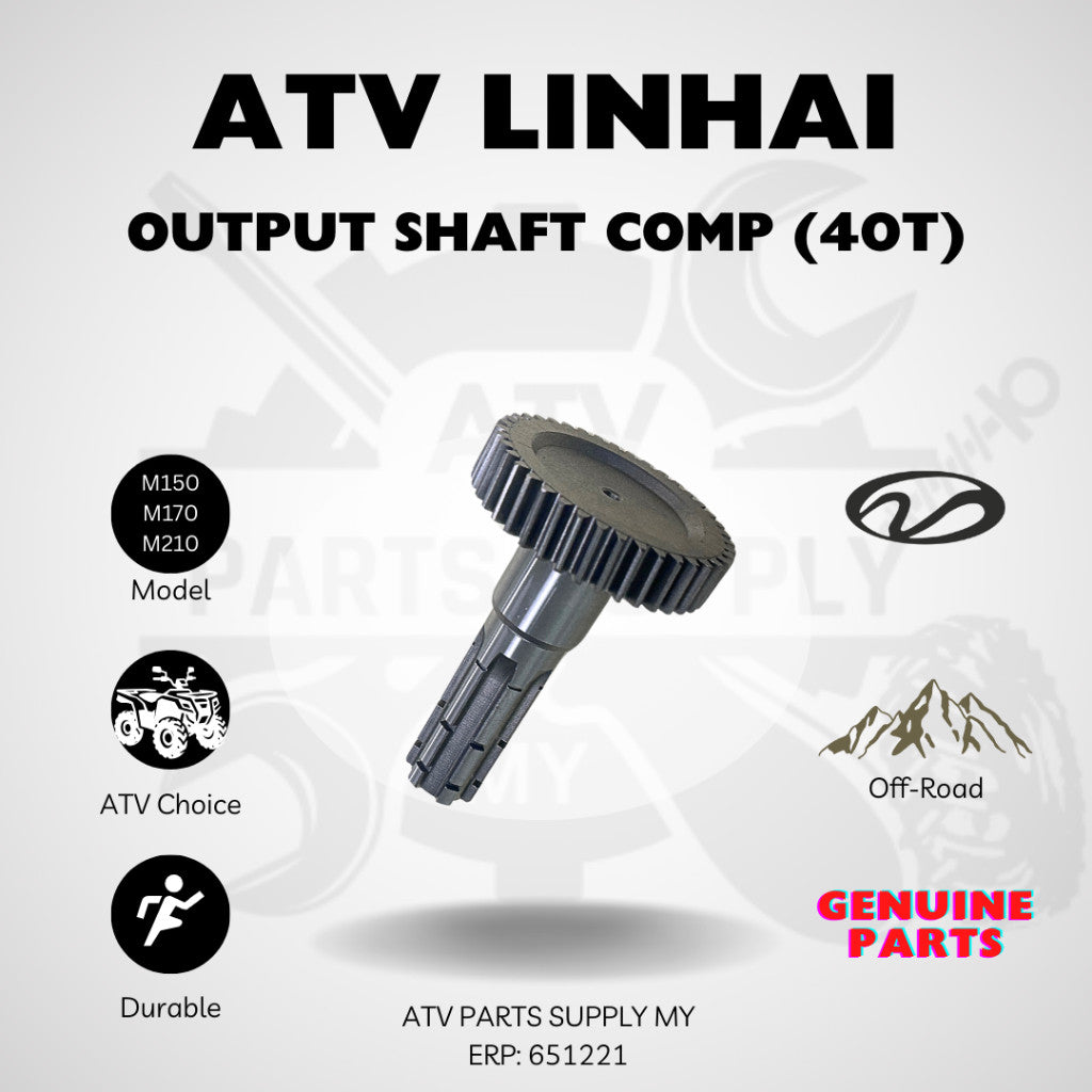 ATV Linhai M150 / M170 / M210 | Albero di uscita COMP | Albero intermedio retromarcia | Ingranaggio di uscita | Ingranaggio retromarcia | Tao Motor
