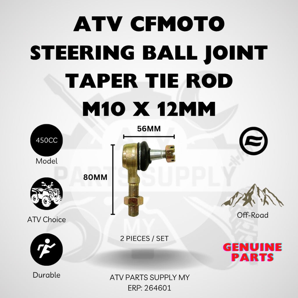 ATV Steering Ball Joint | Taper Tie Rod | M10X12MM for CFMOTO 450cc | Ready Stock