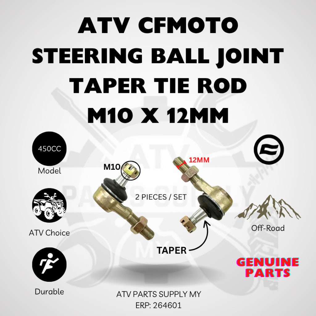 ATV Steering Ball Joint | Taper Tie Rod | M10X12MM for CFMOTO 450cc | Ready Stock