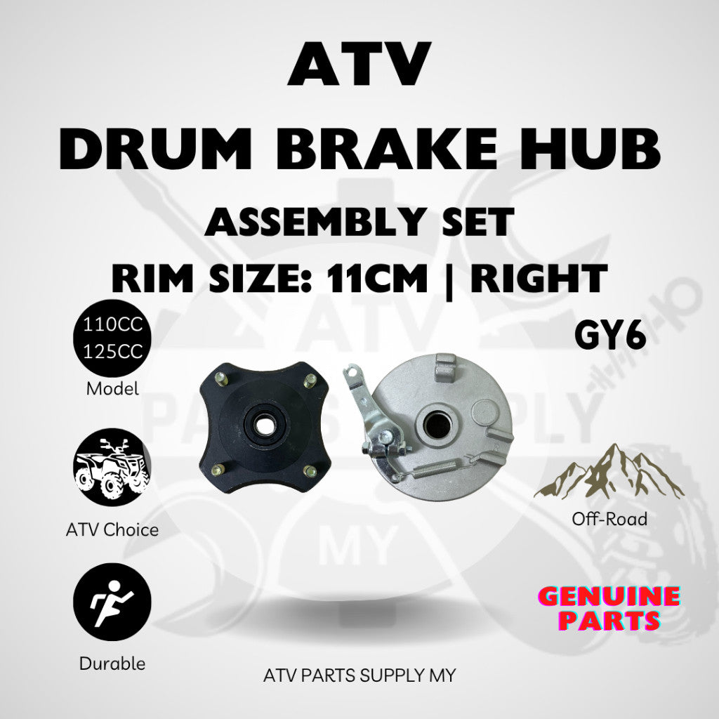 ATV Drum Brake Hub Assembly Set for GY6 110CC | 125CC | 150CC | 200CC | Ready Stock