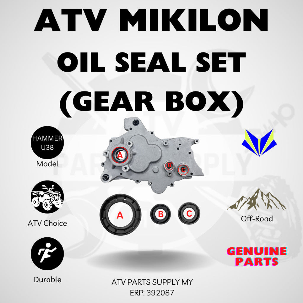 ATV Mikilon Hammer 200 | U38 | Gear Box Cover with Gasket and Oil Seal Complete Set | Original | Transmission Case Cover