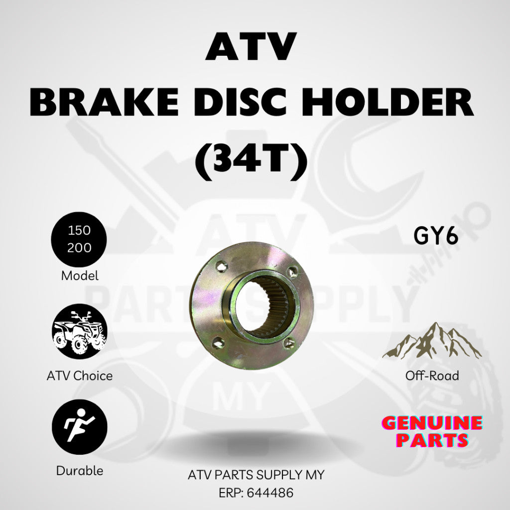 ATV GY6 Heavy Duty Rear Axle 820MM / 34T | Rear Brake Disc Holder | Sprocket Holder | Wheel Hub | Wheel Nut Set