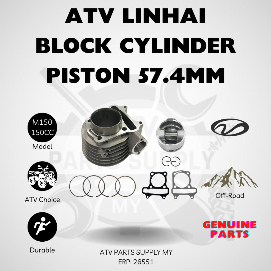 ATV Block Cylinder Piston 57.4mm | 58.5mm for Linhai M150 | M170 | Original Linhai Part | Ready Stock