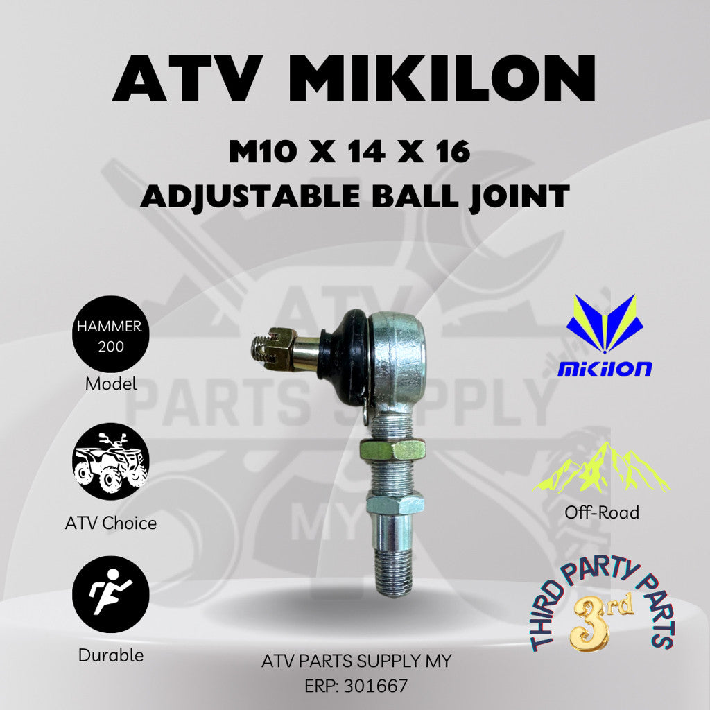 ATV Ball Joint | Tie Rod End for Mikilon Hammer 200 | U28 | U38 | U68 | M10X14MMx16MM | Original Parts