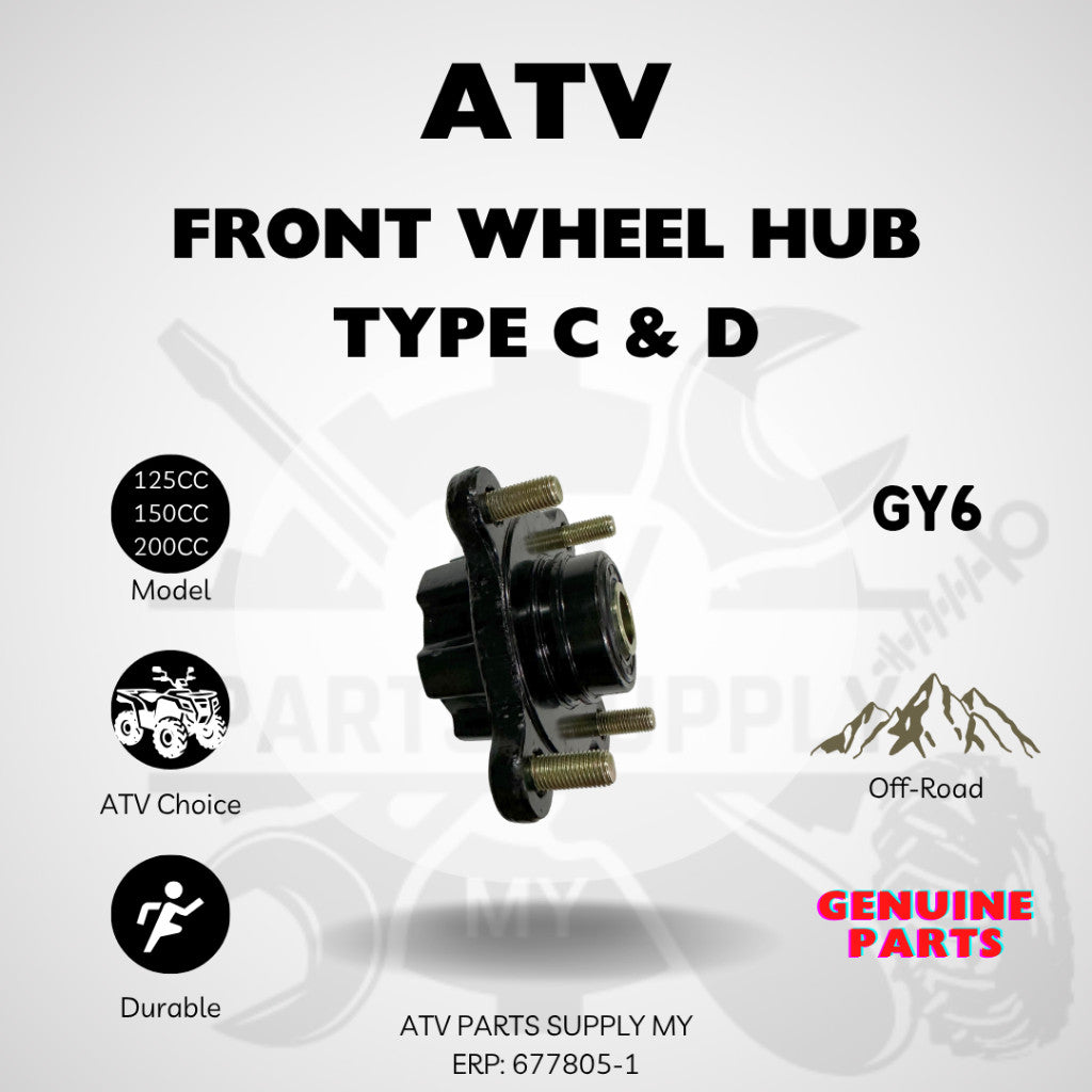 ATV Steering Knuckle Spindle | Front Wheel Hub for GY6 | Big Bull | Small Bull | 200CC | 150CC | 125CC | Ready Stock