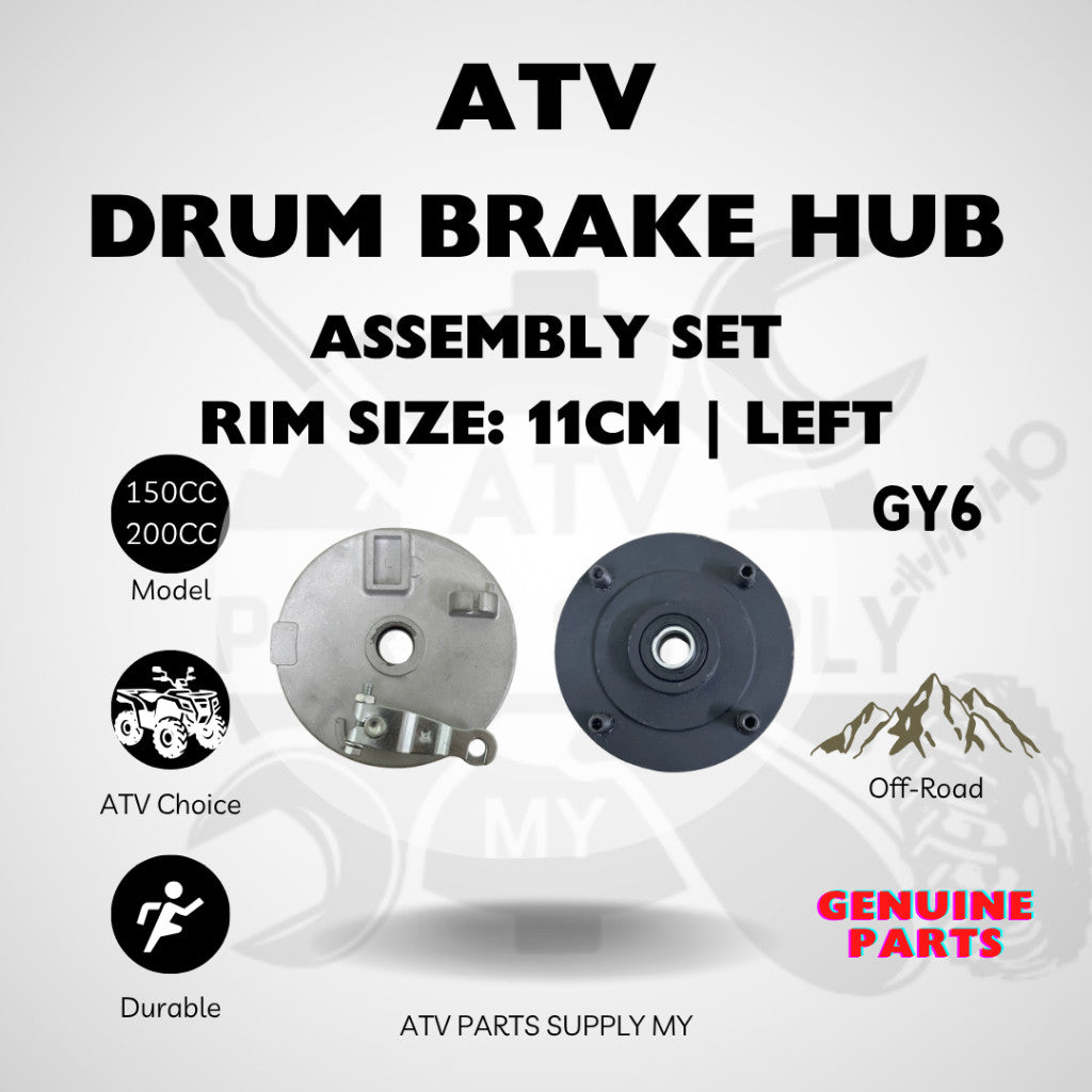 ATV Drum Brake Hub Assembly Set for GY6 110CC | 125CC | 150CC | 200CC | Ready Stock