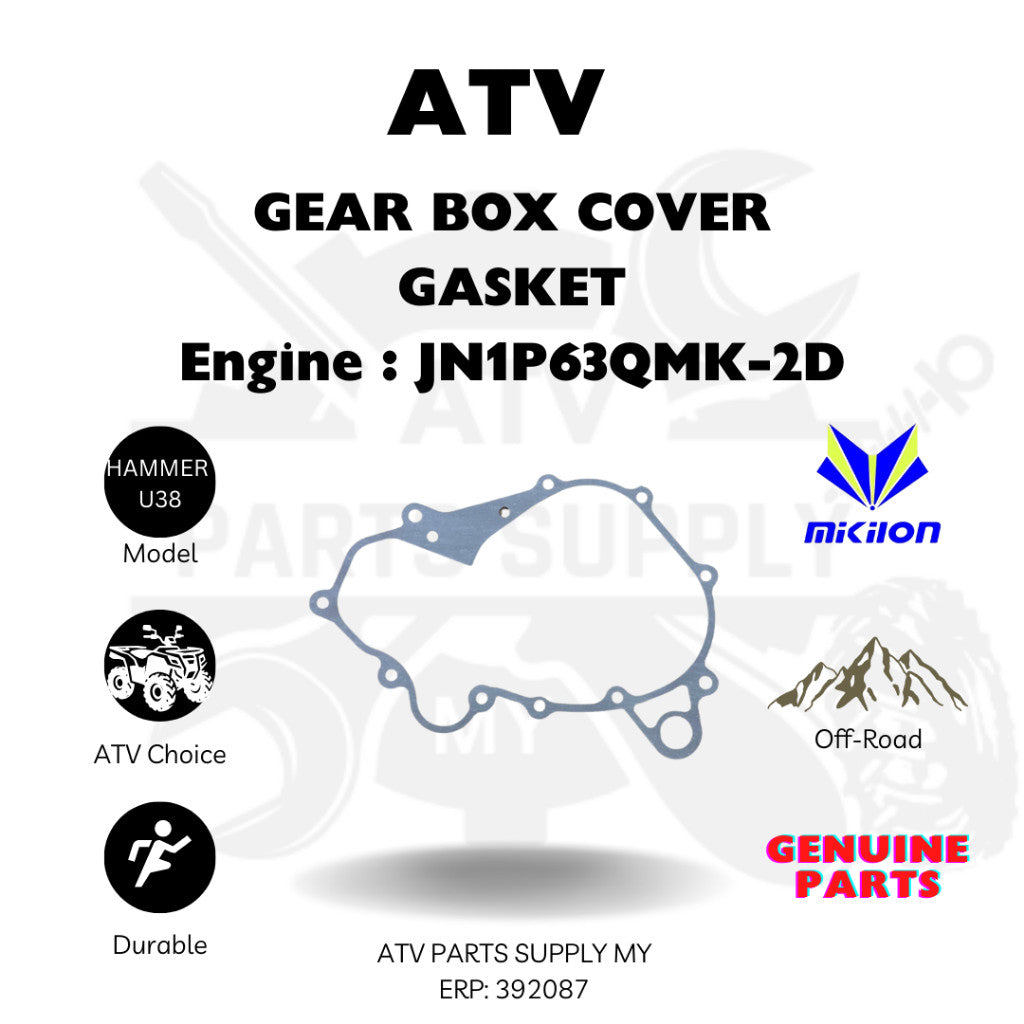 ATV Mikilon Hammer 200 | U38 | Gear Box Cover with Gasket and Oil Seal Complete Set | Original | Transmission Case Cover