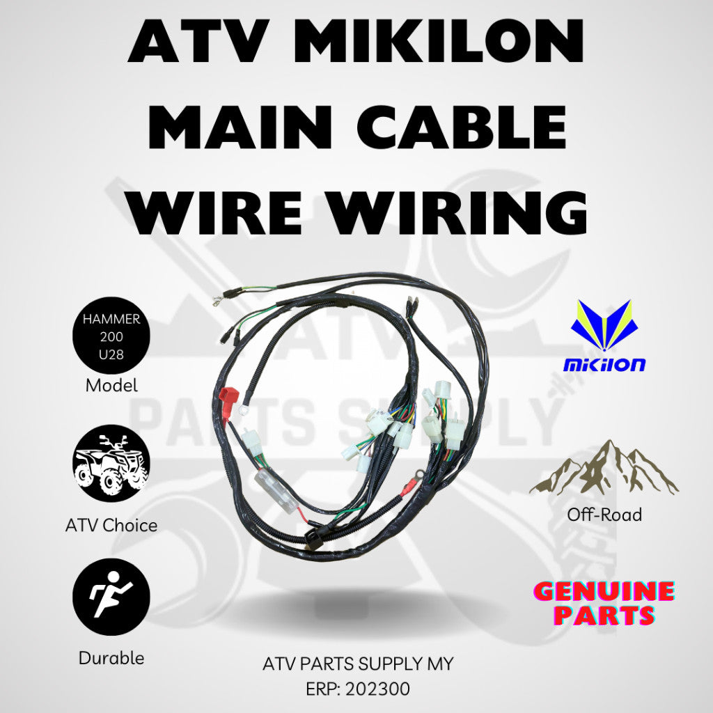 ATV Main Cable | Wire Wiring for Mikilon Hammer 200 | U28 | Original Mikilon Parts | Ready Stock Malaysia 📌