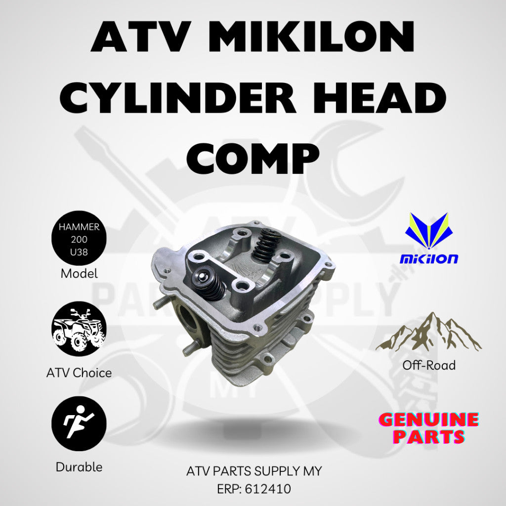 ATV Cylinder Head Comp for Mikilon Hammer 200 | U38 | Original Mikilon Part | Ready Stock | Head Cylinder