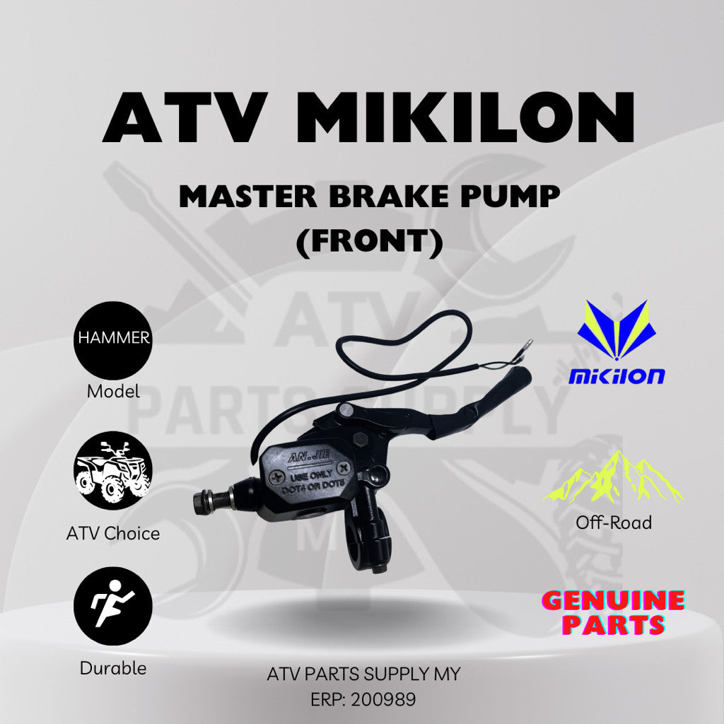 ATV Mikilon Hammer Front Brake System Kit |Brake Disc| Hose Brake| Brake Pump| Hose Connector| Brake Pad| Brake Caliper