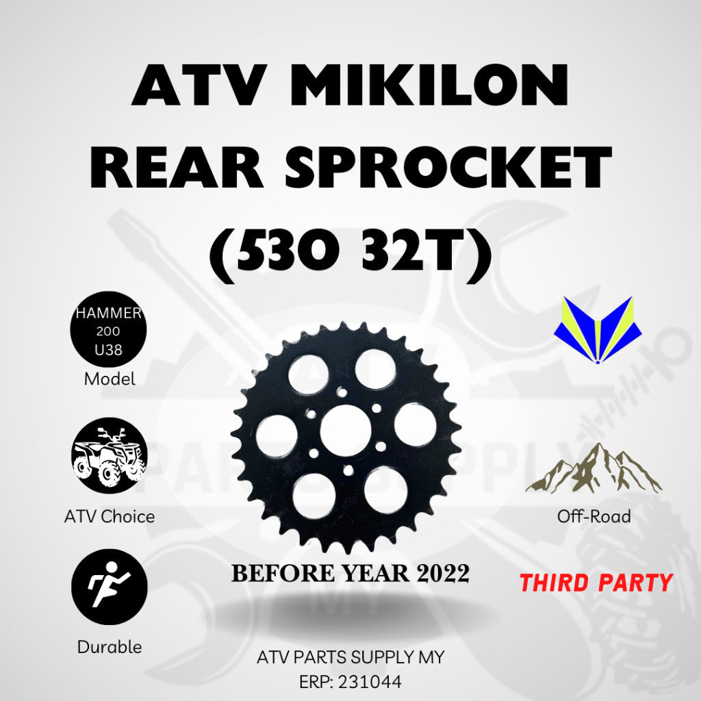ATV Mikilon Hammer 200 U38 | Pignone Anteriore, Pignone Posteriore, Portapignone, Catena | Pronto Magazzino 📌Ricambi Originali📌