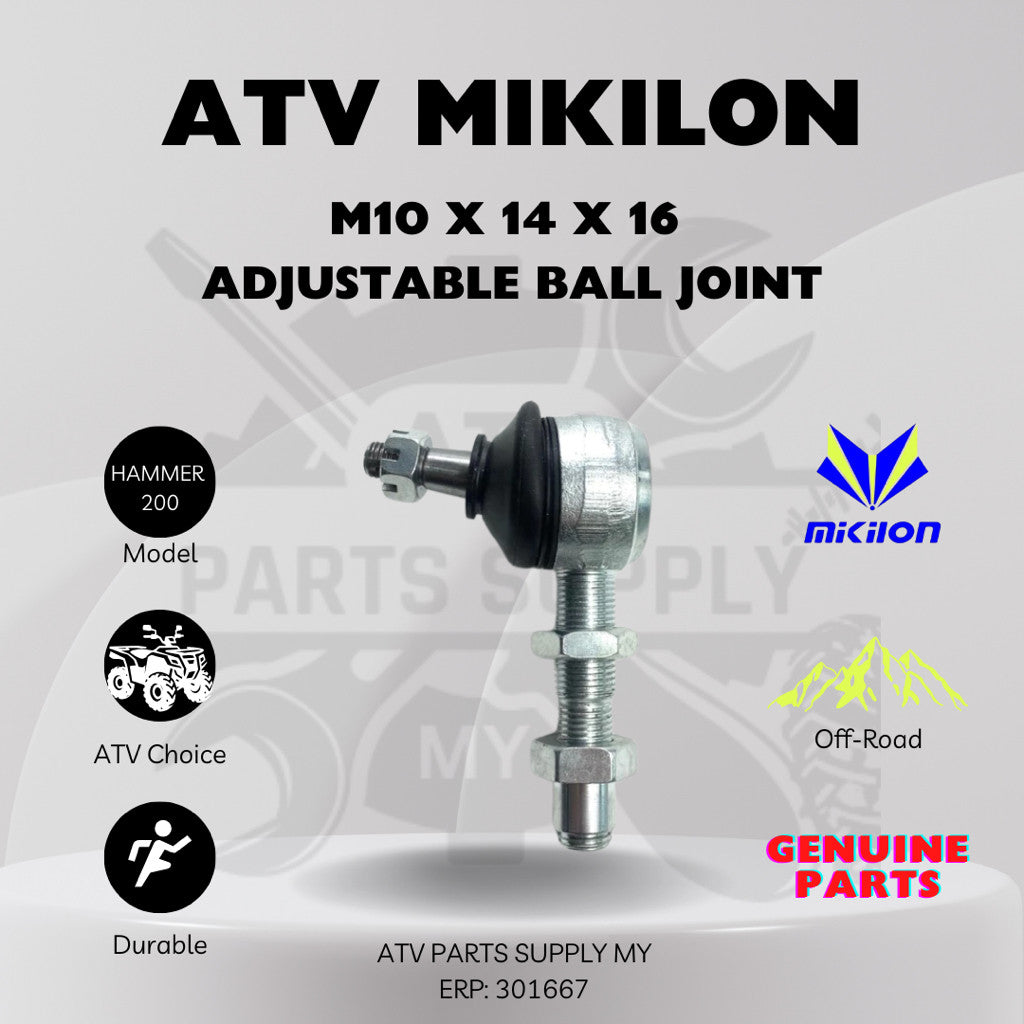 ATV Ball Joint | Tie Rod End for Mikilon Hammer 200 | U28 | U38 | U68 | M10X14MMx16MM | Original Parts