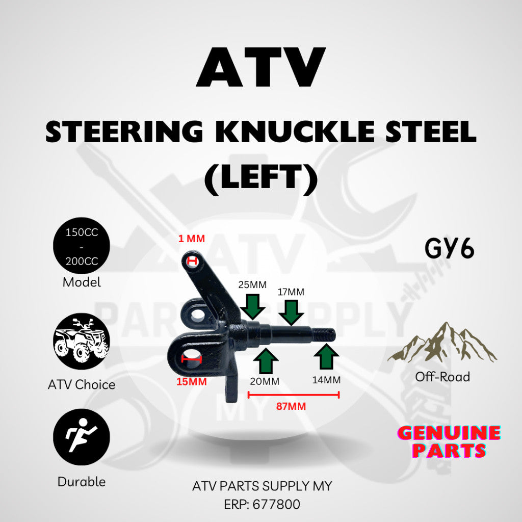 ATV Steering Knuckle Steel (Left / Right) for GY6 / Big Bull / 150cc / 200cc