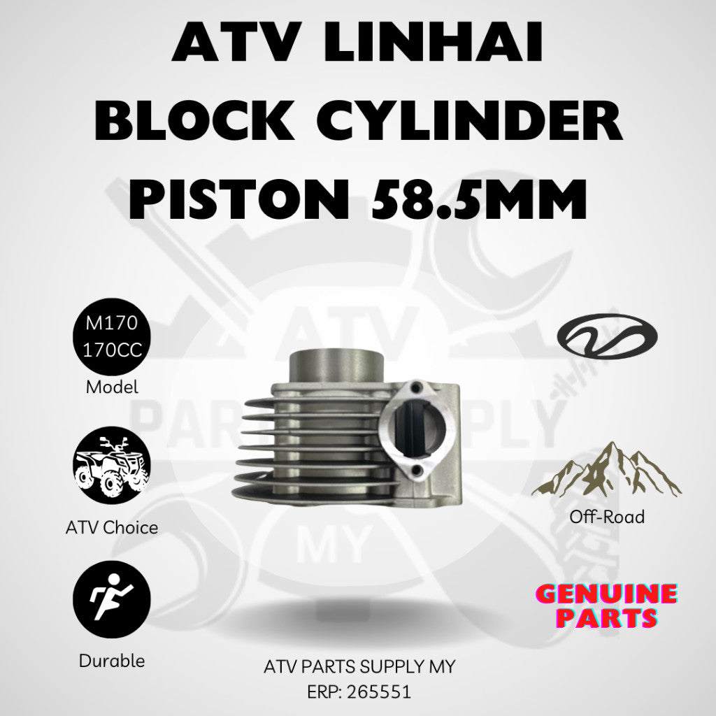 ATV Block Cylinder Piston 57.4mm | 58.5mm for Linhai M150 | M170 | Original Linhai Part | Ready Stock