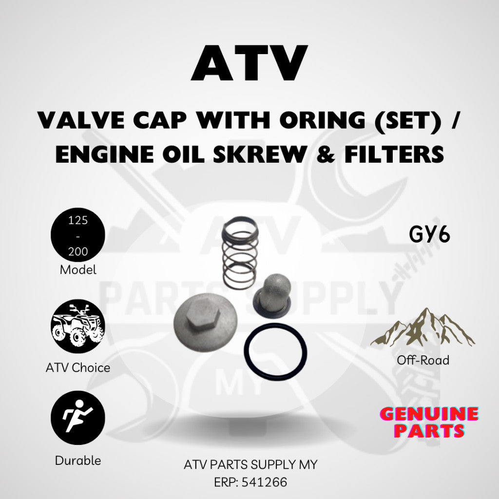 ATV GY6 Engine Oil Screw With Filter / Valve Cap with Oring (Set) / O Ring