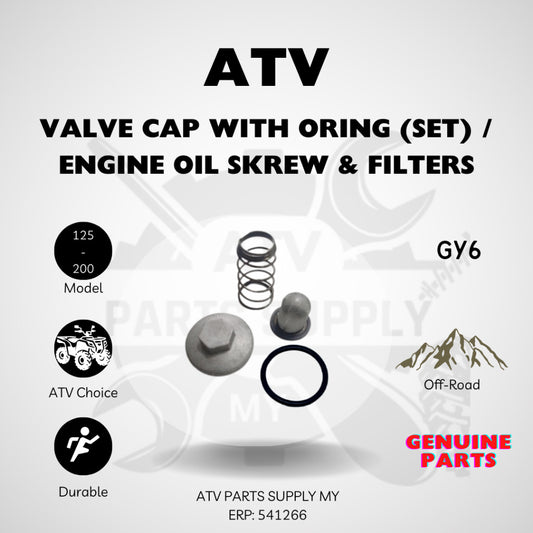 ATV GY6 Engine Oil Screw With Filter / Valve Cap with Oring (Set) / O Ring