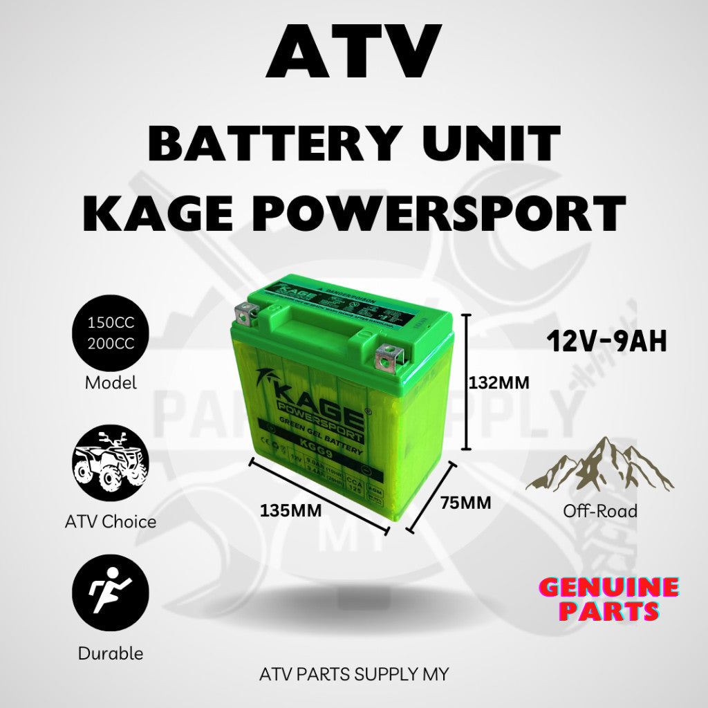 Batteria Premium per ATV | Batteria ATV | 12V9AH | MOTOBATT | KAGE POWERSPORT | Batteria al Gel 💪🔋| Progettata per l'Offroad