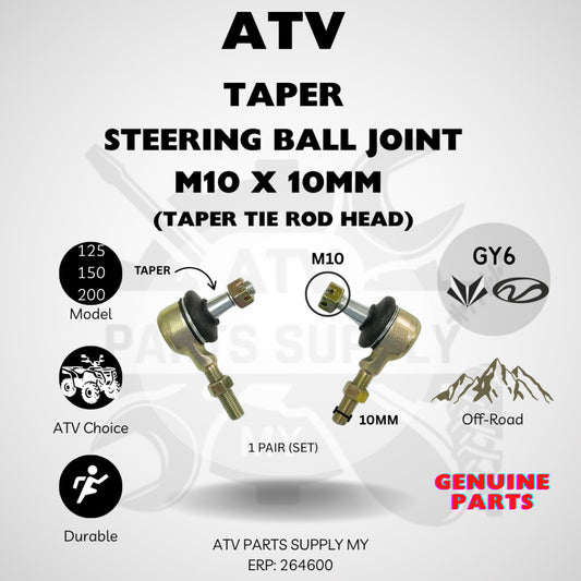 ลูกหมากคันชัก ATV แบบเรียว | หัวต่อคันชักแบบเรียว | M10x10mm สำหรับ Linhai | Mikilon | GY6 | 150CC | 200CC | สินค้าพร้อมส่ง