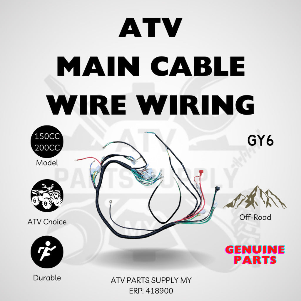 ATV 200CC Main Cable Unit with signal and meter | Wire Wiring for GY6 | LEM | Big Bull | 150cc | 200cc | Ready Stock