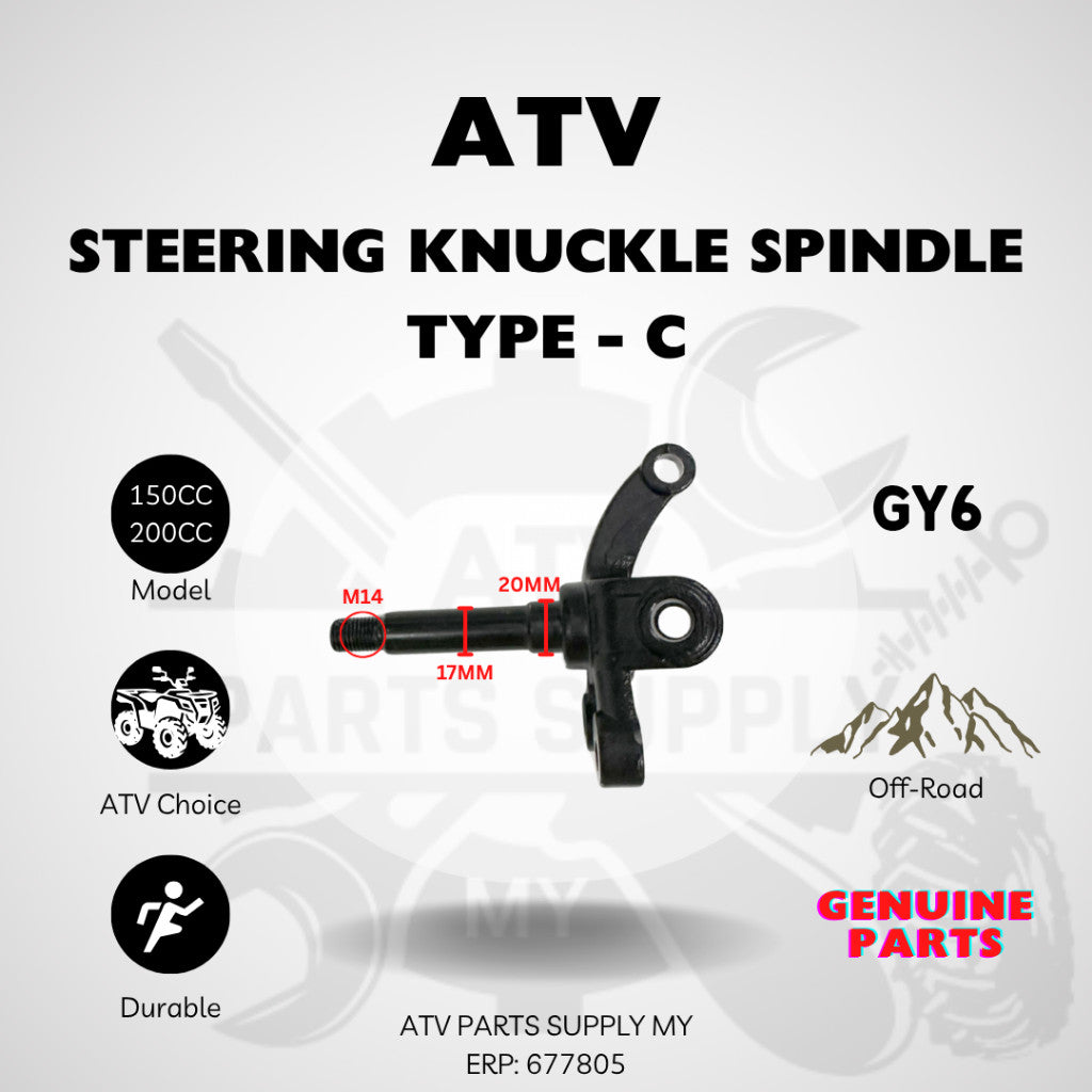 ATV Steering Knuckle Spindle | Front Wheel Hub for GY6 | Big Bull | Small Bull | 200CC | 150CC | 125CC | Ready Stock